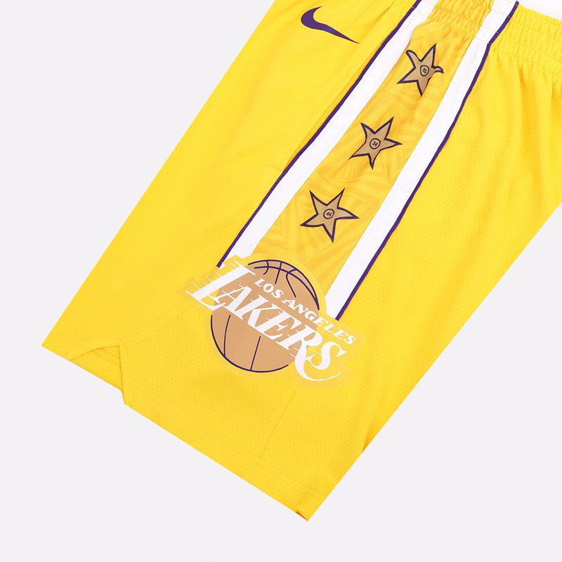 мужские желтые шорты Nike Lakers City Edition NBA Swingman Shorts BV5873-728 - цена, описание, фото 2